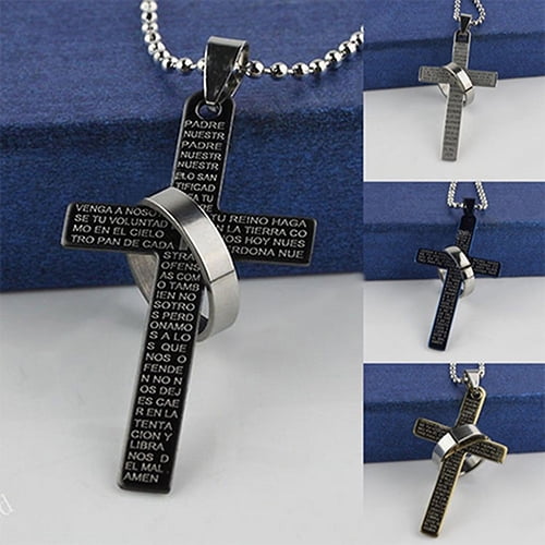 Stainless Steel Crucifix Cross Pendant Free Ball Chain Stainless Steel Crucifix Cross Pendant Free Ball Chain